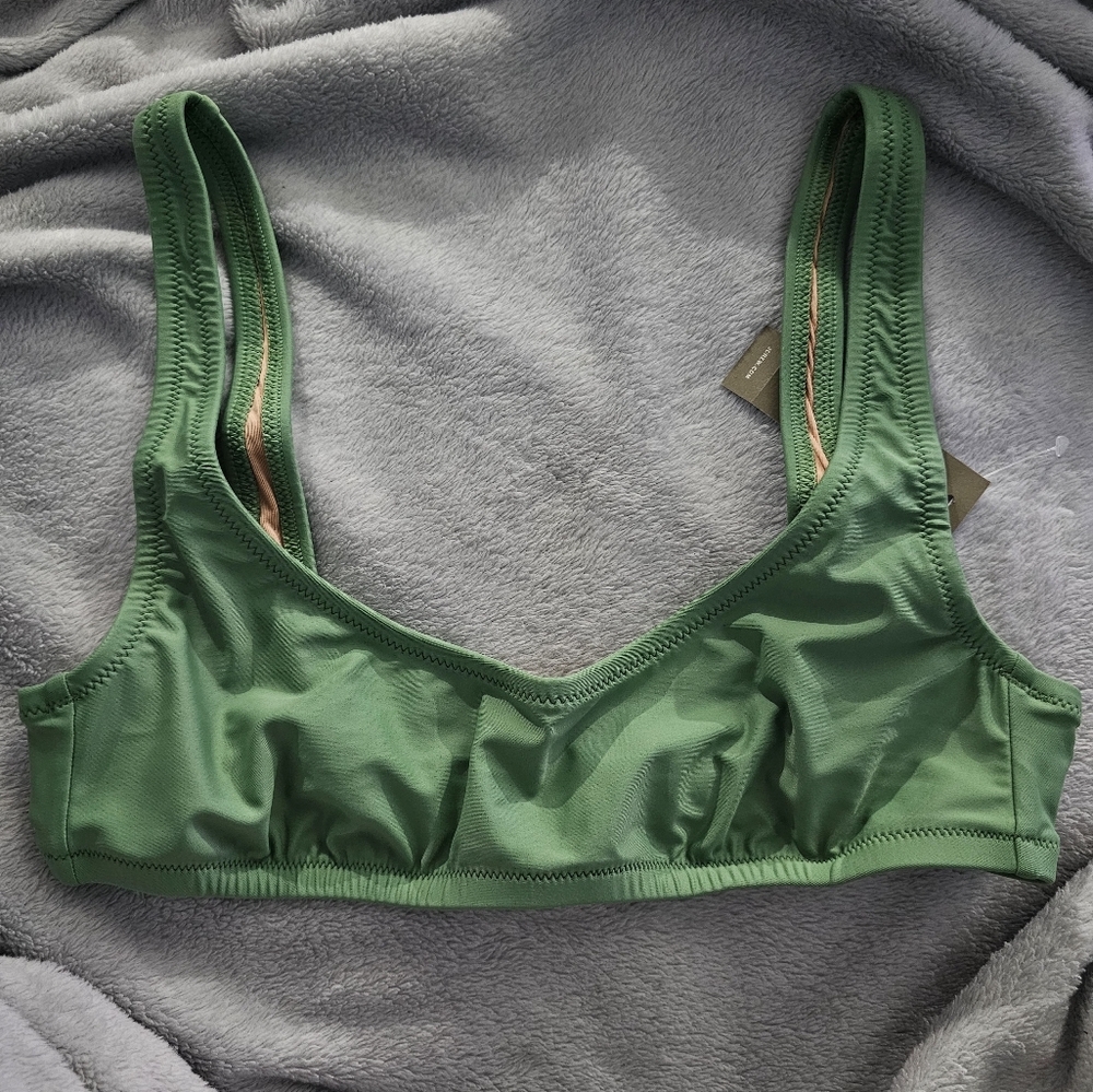 NWT - J.Crew Heritage Scoopneck Bikini Top - Green